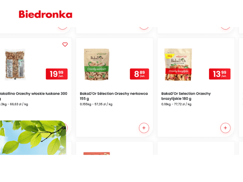 orzechy biedronka