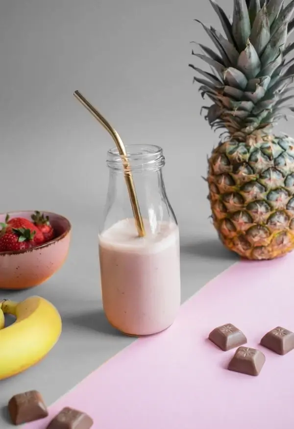 Proteinowy shake truskawkowy